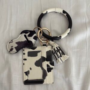 Cow Print Keychain Wallet wristlet